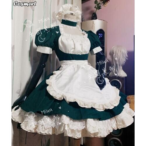 [Customize] Anime Demon Slayer Kimetsu no Yaiba Kamado Nezuko Maid Uniform Dress Cosplay Costume Halloween Suit For Women Outfit