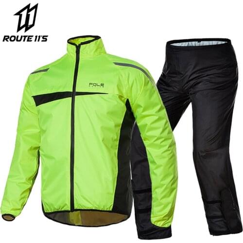 Waterproof Motorcycle Raincoat +Rain Pants Poncho Motorcycle Rain Suit Moto Rain Jacket Riding Motorbike Rain Coat