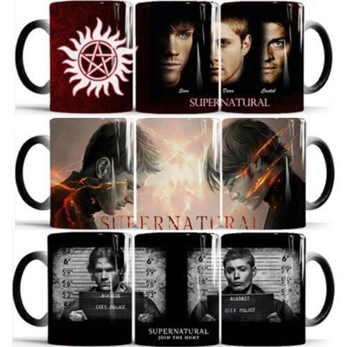 Supernatural Color Changing Magic Mugs 320mL Heat-sensitive Reactive Ceramic Coffee Tea Milk Cup Best Gifts for Friends