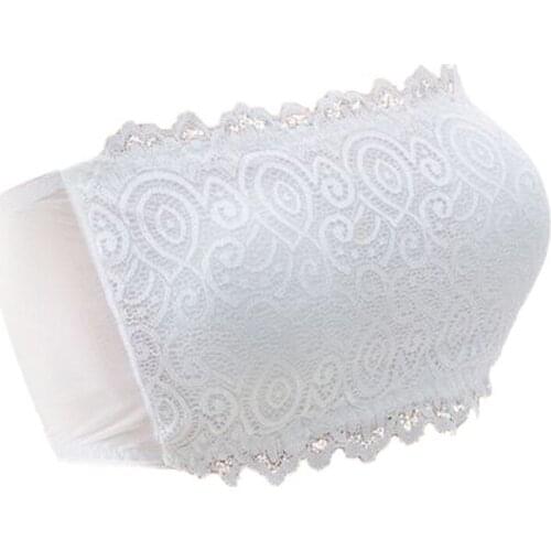 Womens Underwear Sexy Lace Casual Crop Top Ropa Mujer Sexy Lingerie Strapless Seamless Solid Padded Bras Bralette Трусы Женские