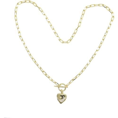 41cm link chain Classic Love Heart Pendant Necklace For Women Gold Color Woman Necklace Jewelry Collar Lover Gift