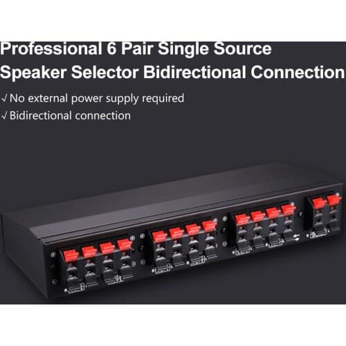 6 Pair Single Source Speaker Selector Bidirectional Connection Stereo Loudspeaker Amplifier Comparator Audio Receiver Splitter