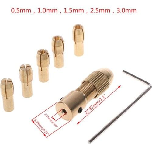 7Pcs/Set 2/2.35/4.05/5.05mm Electric Motor Shaft Mini Chuck Fixture Clamp 0.5-3.0mm Small To Drill Bit Micro Chuck Fixing Device