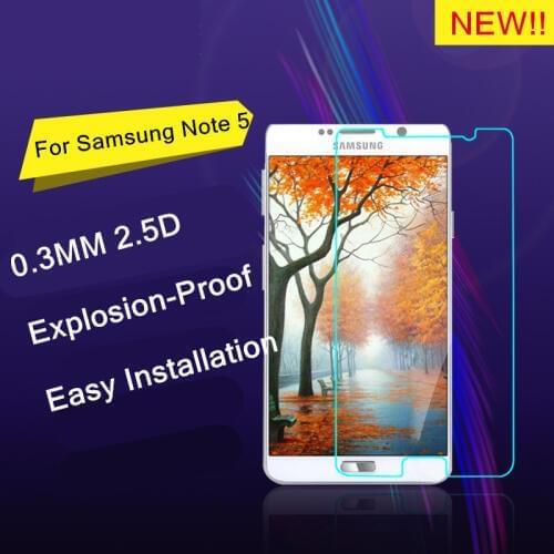 9H Explosion-proof Tempered Glass Screen Protector film for samsung GALAXY Note 5 Note5 /N9200/N920 5.7 inch +safe package