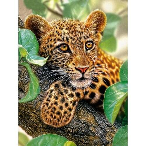 Diamond embroidery leopard 5d diamond painting cross stitch kits Full round rhinestones diy diamond mosaic animal room decor