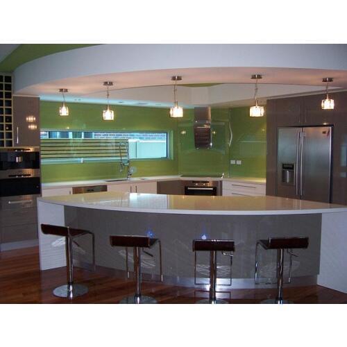 Australia curved island cabinet with water fall countertop