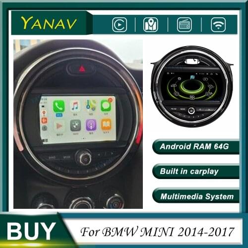 Car Radio Audio Android Carplay For BMW MINI 2014-2017 GPS Navigation Stereo Receiver Multimedia System MP3 Player Head Unit