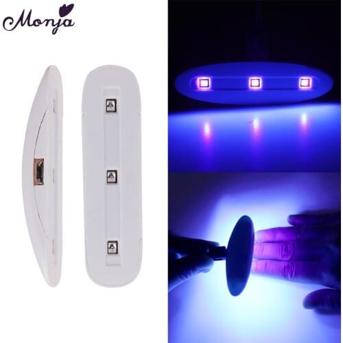 Monja 3W White Multifunction USB Portable Nail Art Dryer UV Gel Polish Curing Oval Mini LED Lamp DIY Electric Manicure Tool