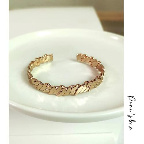 Perisbox Chunky Twisted Irregular Bangles Wide Geometric Bangles for Women Vintage Gold Bangles Adjustable Jewelry 2020 Trendy