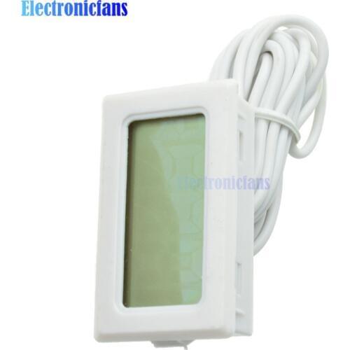 TPM-10 Digital LCD Thermometer Hygrometer Temperature Sensor Meter Weather Station Diagnostic-tool Thermal Regulator 2m White