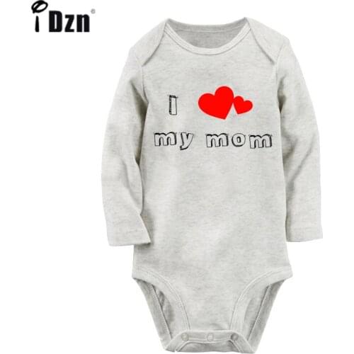 I love my mom dad sister brother Design Newborn Baby Bodysuit Toddler Long Sleeve Onesies Jumpsuit Cotton Clothes Christmas Gift