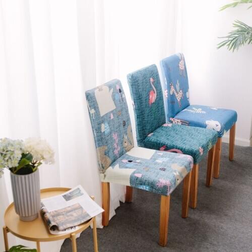 Stretch Elastic Chair Covers Spandex For Wedding Dining Room Office Printed chair cover