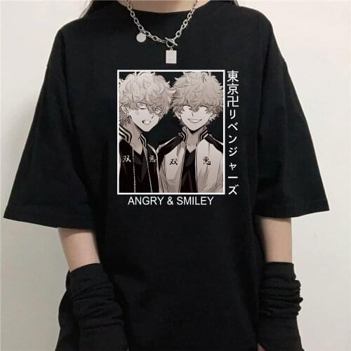 Anime Tokyo Revengers Printed T-shirt Kawata Brother Manga Tees Summer Crewneck Tops Casual Clothes