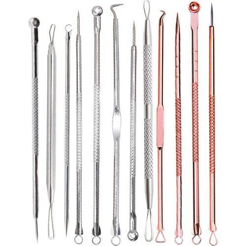 Acne Blackhead Pimple Remover Tool Needles Black Spots Comedone Extractor Tweezer Spoon for Face Cleaning Skin Care Pore Cleaner