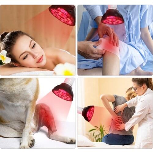 Red Light Therapy Near Infrared 54W Heat Lamp Therapy Bulbs LED Heating Light Therapeutic Pain Relief Health Physiotherapy Case