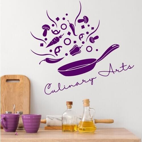 Kitchen Wall Sticker Culinary Arts Vinyl Decal Home Decor Restaurant Wall Decoration Logo Cooking Stickers Creative