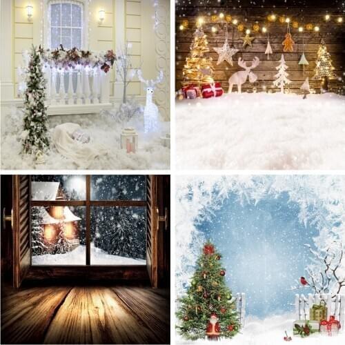 Laeacco Dreamy Christmas Tree Light Bulb Deer Decor Gift Carpet Cotton Photo Backgrounds Photography Backdrops For Photo Studio