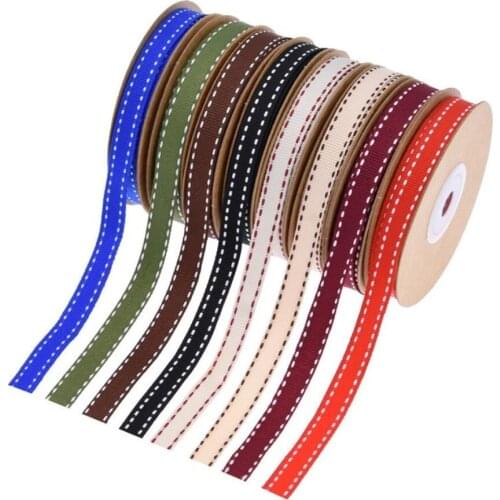20colors For Choices 3/8" 9mm Grosgrain Ribbons,white Stitched Saddle Grosgrain Ribbon 25yards Lot