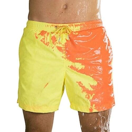 Summer Color-Changing Beach Shorts Quick Dry Elastic Waist Fashion Large Size Cycling Running Swimming Bathing Casual Pants