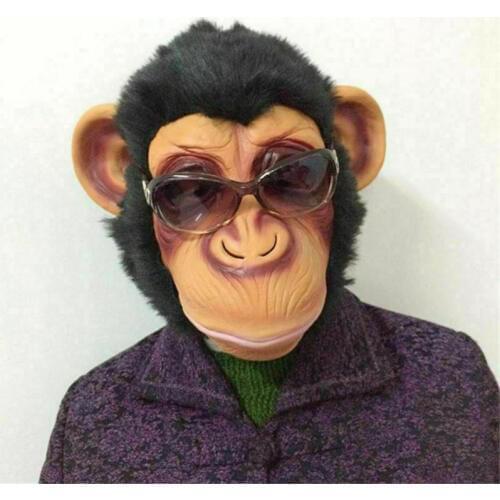 Hot Selling Halloween Monkey Mask Funny Animal Party Costume Head Fancy Props LBV