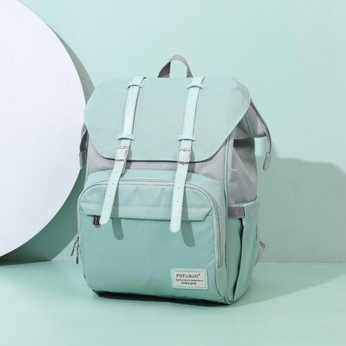 2020 Paragraph Solid Color European and American Style Feeding Bottle Heating Mummy Backpack Multi-functional Waterproof Mass ou