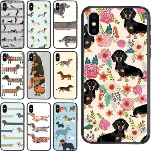 Black Shell Fashion Bumper Dachshund Puzzle For Xiaomi Redmi 9 8 7 K40 9A 9C Pro Plus Nfc K30 K20 Reasonal Price