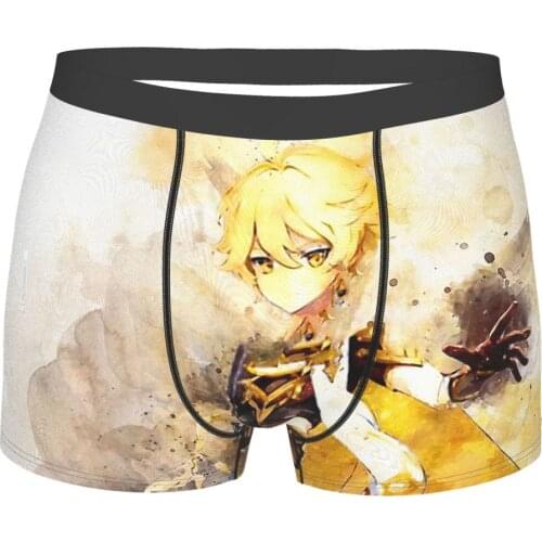 Traveler Genshin Impact Game Paimon Teyvat Venti Childe Underpants Breathbale Panties Mens Underwear Print Shorts Boxer Briefs