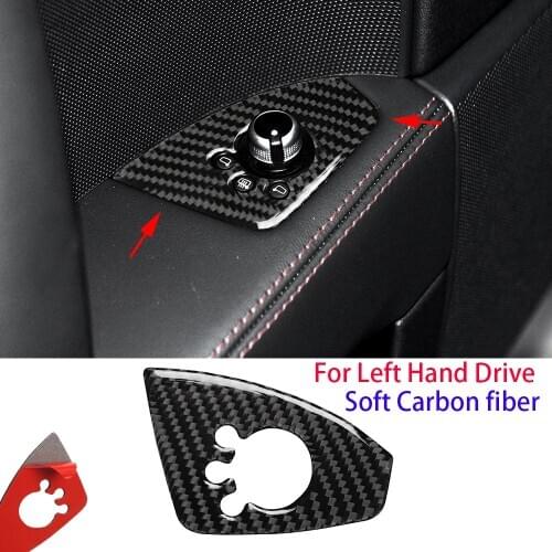 Soft Real Carbon Fiber Door Switch Button Trim For Audi TT 8N 8J MK123 TTRS 2008-2014