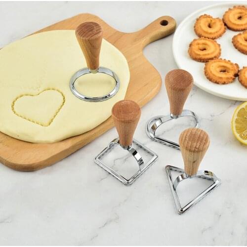 Baking Mold Set Cookie Cutter Mold Cookie Cutter Zinc Alloy Cookie Mold Ravioli Maker Stamp Cookie Mold With Wooden Handle