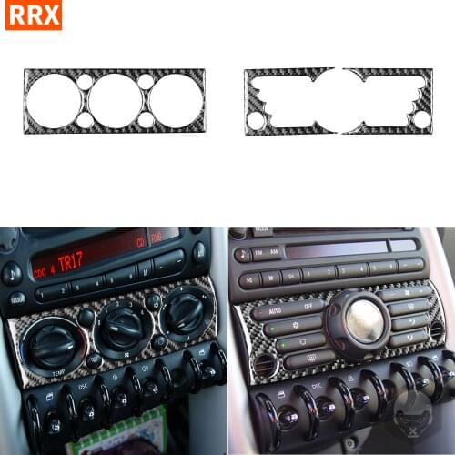 For Mini Cooper S One Hatch R50 R53 2005 2006 Carbon Fiber Sticker AC Frame Air Conditioning Pael Interiors Car Accessories