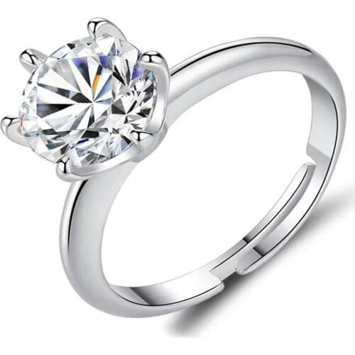 Engagement Finger Rings For Women Open Adjustable Ring Fine Jewelry With Rhinestone anelli donna anillos acero inoxidable mujer