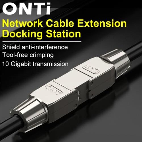 ONTi Cat7 Cable Extender Junction Adapter Connection box RJ45 Lan Cable Connector Full Shielded Tool-free Connection