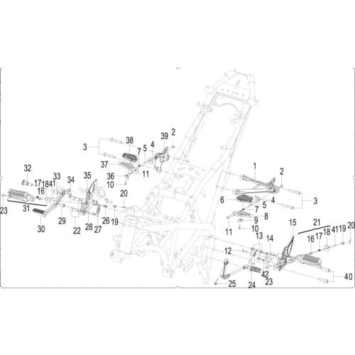 Pedal footrest brake pedal gearshift pedal page of Benelli TNT25