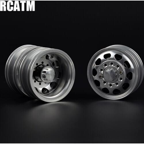 2pcs CNC Metal Alloy Front&Rear Wheel Rim For 1/14 Tamiya RC Truck car SCANIA R470 R620 FH12 ACTROS