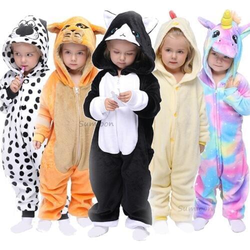 Kigurumi Pajamas Unicorn For Children Baby Girls Pyjamas Boys Sleepwear Animal Wolf Lion Licorne Onesie Kids Costume Jumpsuit