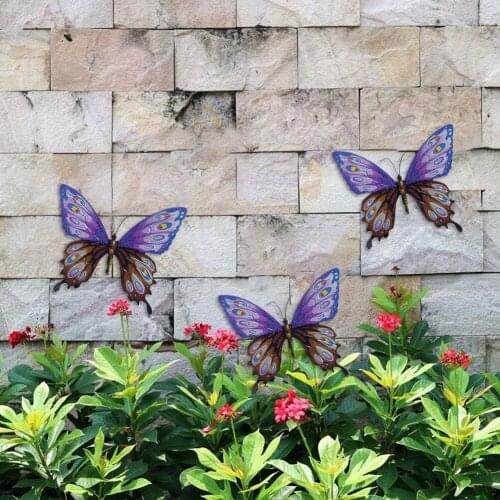 3D Metal Simulation Butterfly Craft Wall Sculptures Art Hanging Decoration for Home Living Room Sofa Background Adornment