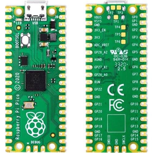 Raspberry Pi Pico Board RP2040 Dual-Core 264KB ARM Low-Power Microcomputers High-Performance Cortex-M0+ Processor