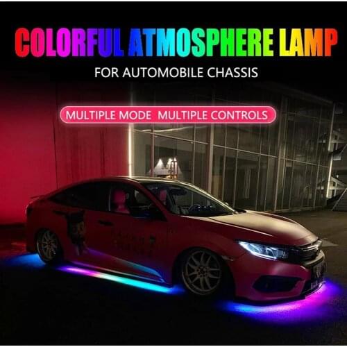 RGB Multicolor Flexible Flowing Car LED Light Underglow Underbody Waterproof Automobile Chassi Neon Atmosphere Light