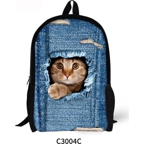 Cute Puppy Dog / Kitten Cat Backpack Women Men Causal Rucksack Student School Bags For Teenager Girls Boys Daypack Kids Bagpack