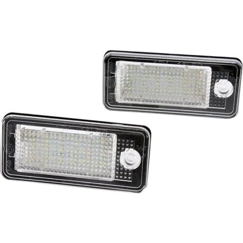 SELYNDE 2Pcs/Set License Plate Light For Audi A3 A4 A5 A6 A8 Q7 LED Light For Car License Number Plate Light Lamp Car Lights