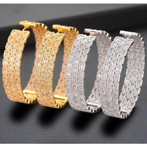 LARRAURI Trendy Big Hoop Earrings For Women Luxury Elegant Cubic Zirconia Naija Nigerian Wedding Bridal Earrings 2020 Jewelry