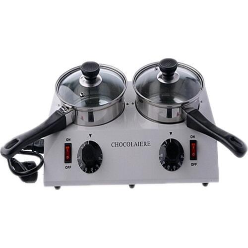 Home Use 2 Pot Chocolate Melting Pot Chocolate Thermostatic Furnace Melting machine stainless steel pot