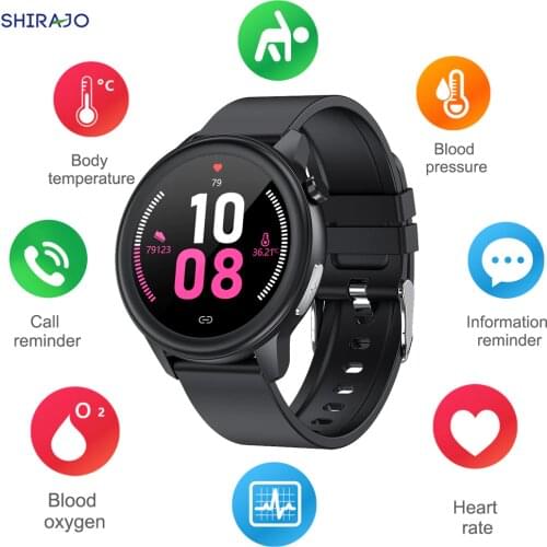 E80 Body Temperature Measurement Smart Watch PPG+ECG IP68 Waterproof Respiration Rate Fitness Tracker SmartWatch Wearable Device