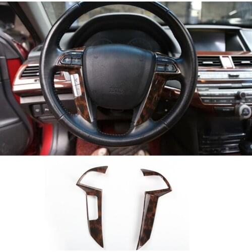 FOR Honda Accord 8th 2008-2012 Wood grain inner Steering wheel strip cover trim