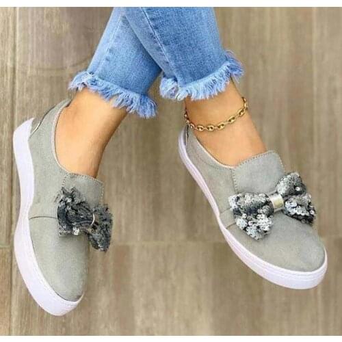 Women flats slip on casual shoes woman plus size flat denim jean bowties shoe chaussures femme zapatos mujer sapato Femme