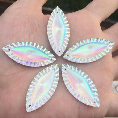 18*40mm 40PCS Horse eye shape AB color Resin flatback rhinestone Beads DIY Strass -B900*4