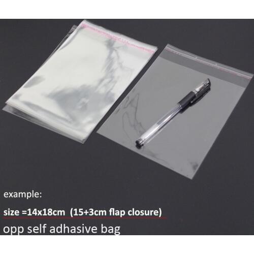 500pcs/lot Clear Resealable Bopp/pvc/cellophane Bags 14x18cm (15+3) Transparent Gift Plastic Packaging Self Adhesive Seal