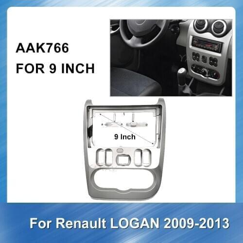 9 Inch Car radio stereo receiver Frame Dash Panel For-Renault Logan 2009-2013 GPS Navigation Panel Adaptor Refitting Kit frame