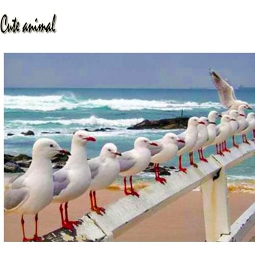 Diamond Painting 5D Full Drill Square Bird Diamond Mosaic Sea Landscape Home Decor Diamond Embroidery Scenery Handmade Gift New