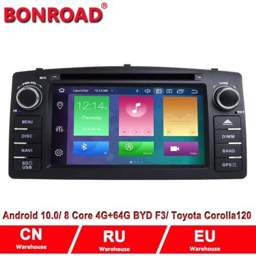 Bonroad Android 10.0 2Din Car DVD GPS Navigation For Corolla E120 BYD F3 Capacitive Screen WIFI 3G USB Car Radio Video FM RDS